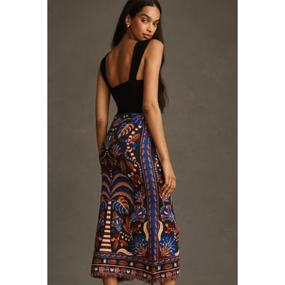 Farm Rio Nature Beauty Scarf Knit Midi Skirt - Picture 6 of 11